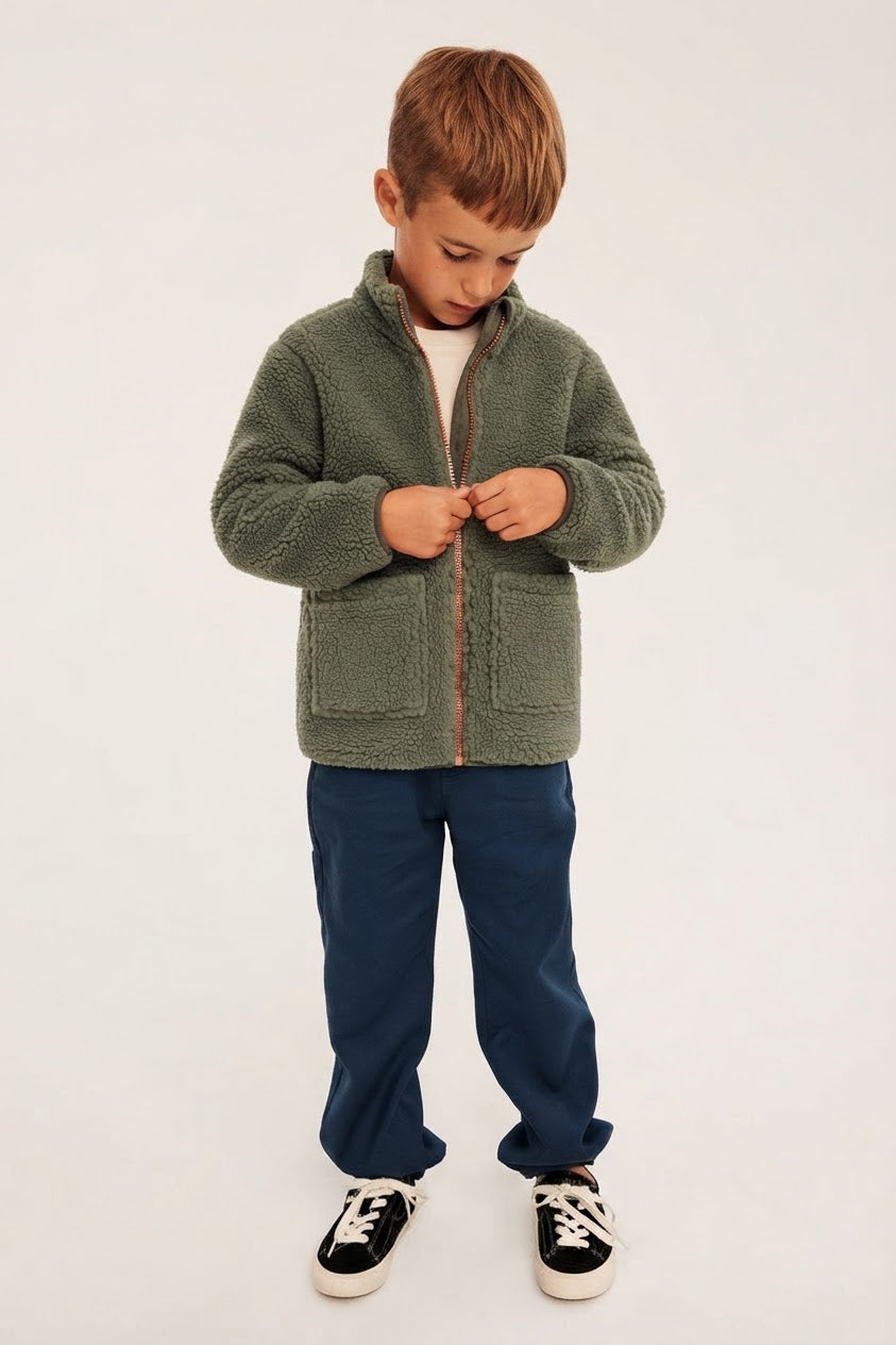 Pilé jacket with double pocket (8-10 years) -Available in Stock