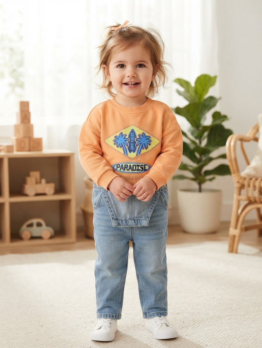 Imported Mo Casual Brand sweatshirt  - White 24-36 Month Available in stock
