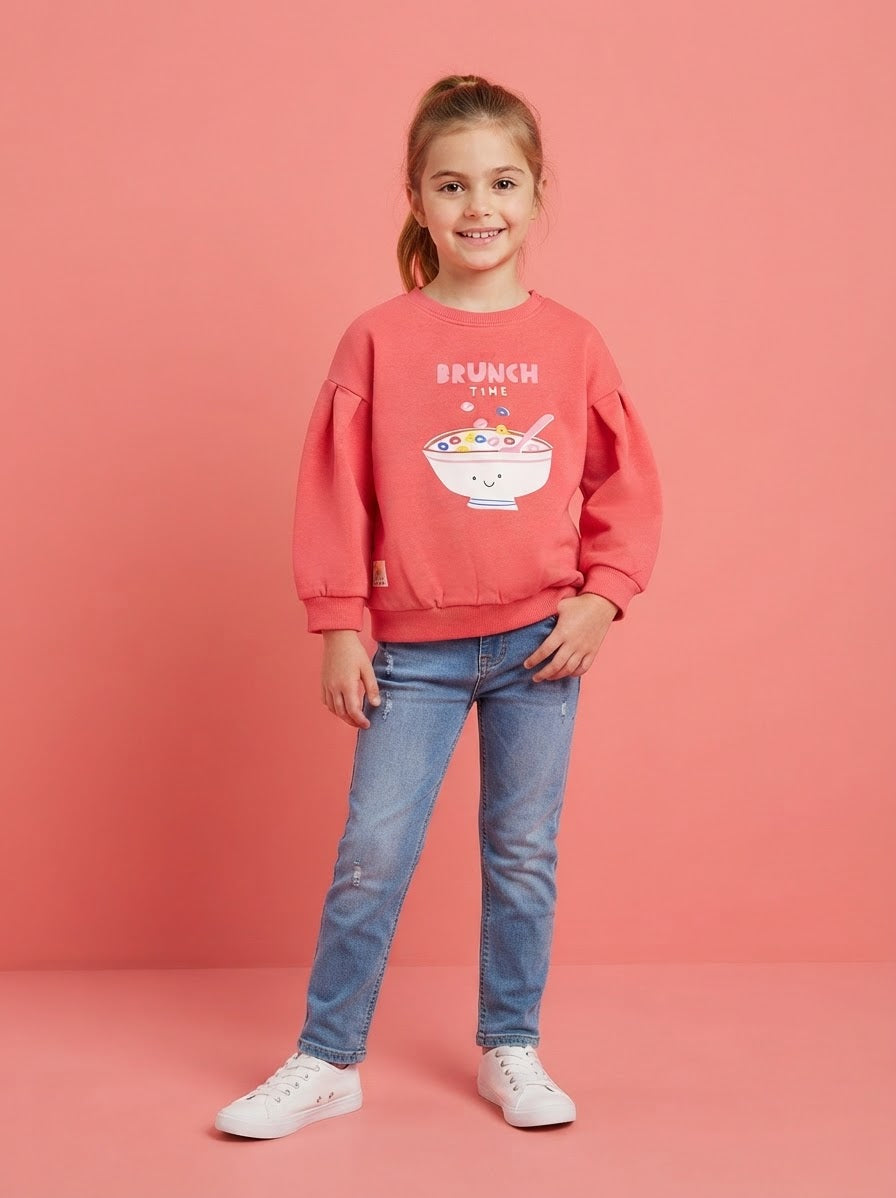 Printed crew neck sweatshirt - Grafik Edition - Red - (8 years) Available in stock