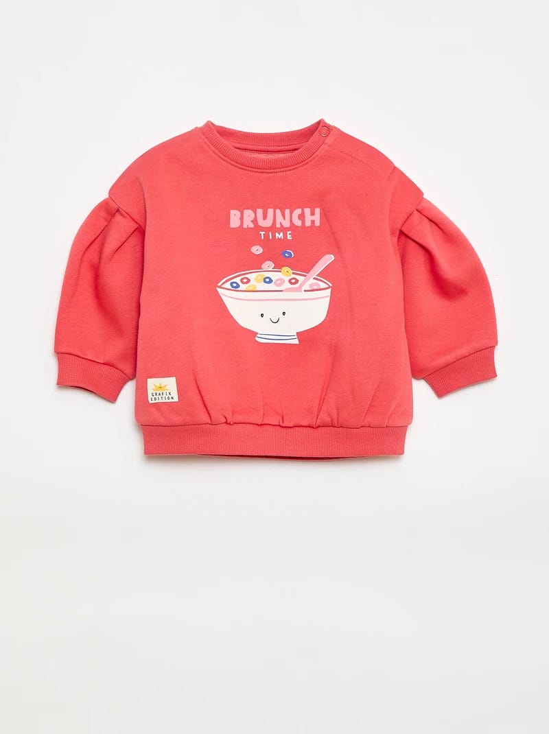 Printed crew neck sweatshirt - Grafik Edition - Red - (8 years) Available in stock