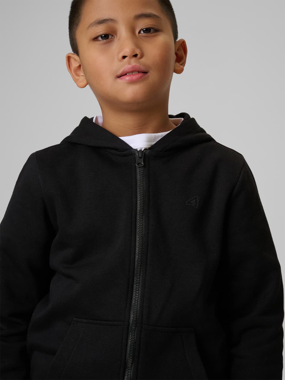 Regular boys' tracksuit hoodie - black-(10-12 years) Available in stock