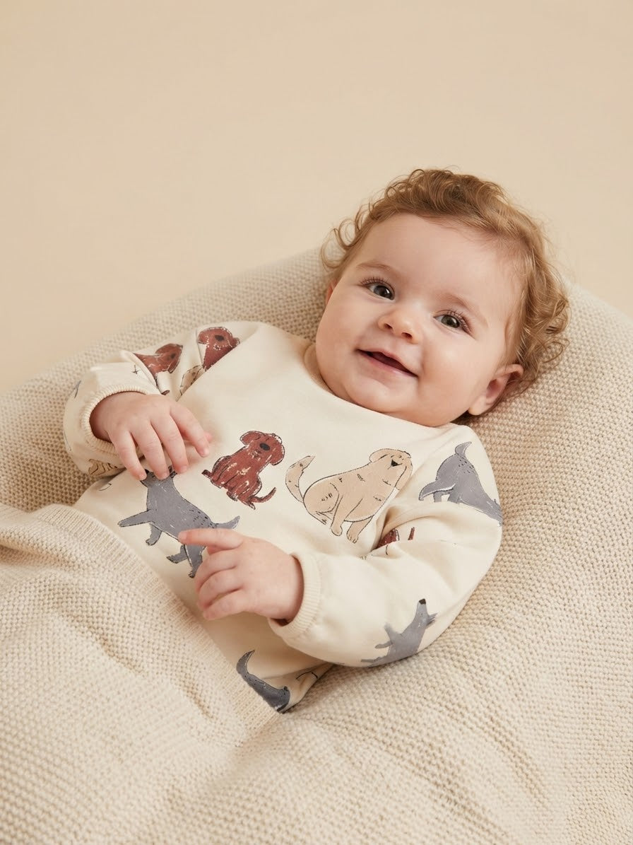 3/6 Month LCW baby Animal Print Baby Sweatshirt Available in stock