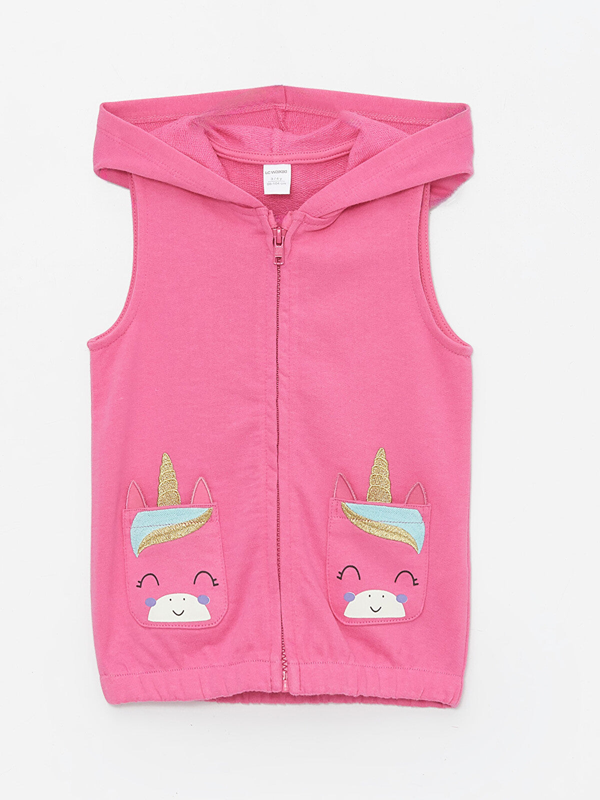 9-12 month LCW Kids Hooded Printed Baby Girls' Waistcoat Available in stock