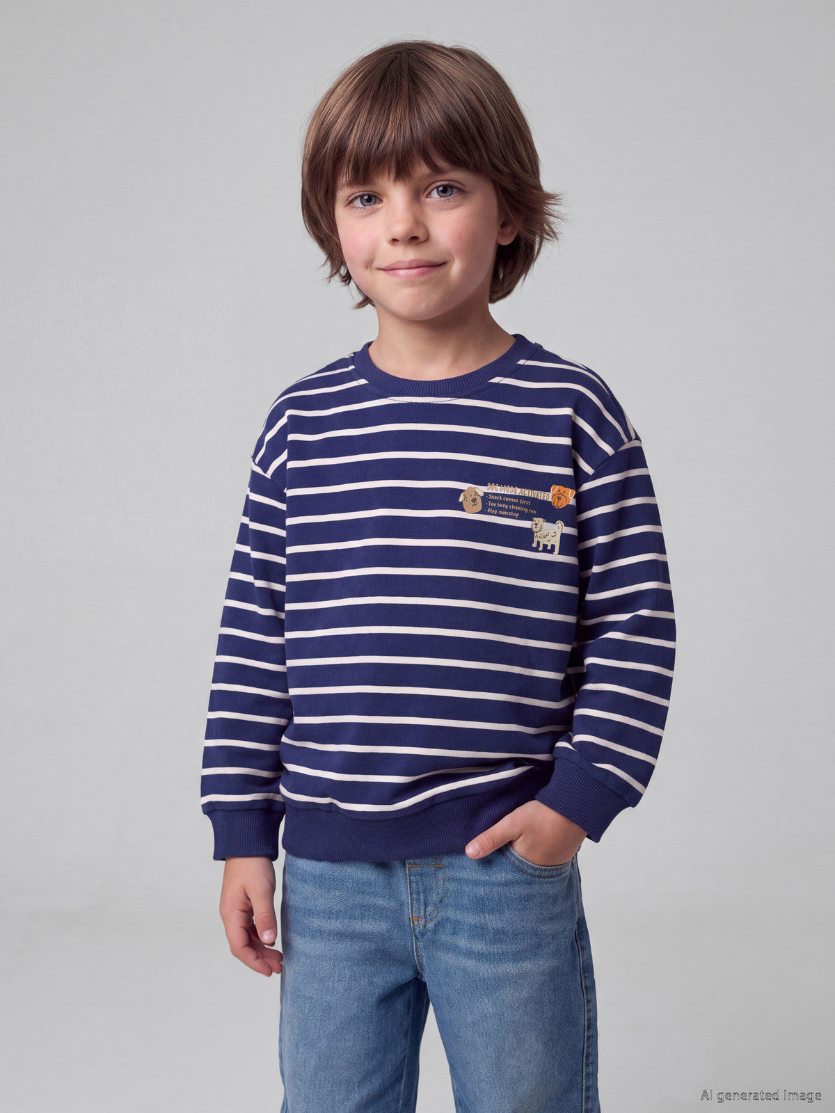 5-6 Years LC WAIKIKI BOYS’ SWEATSHIRT — NAVY BLUE 💙 Available In Stock