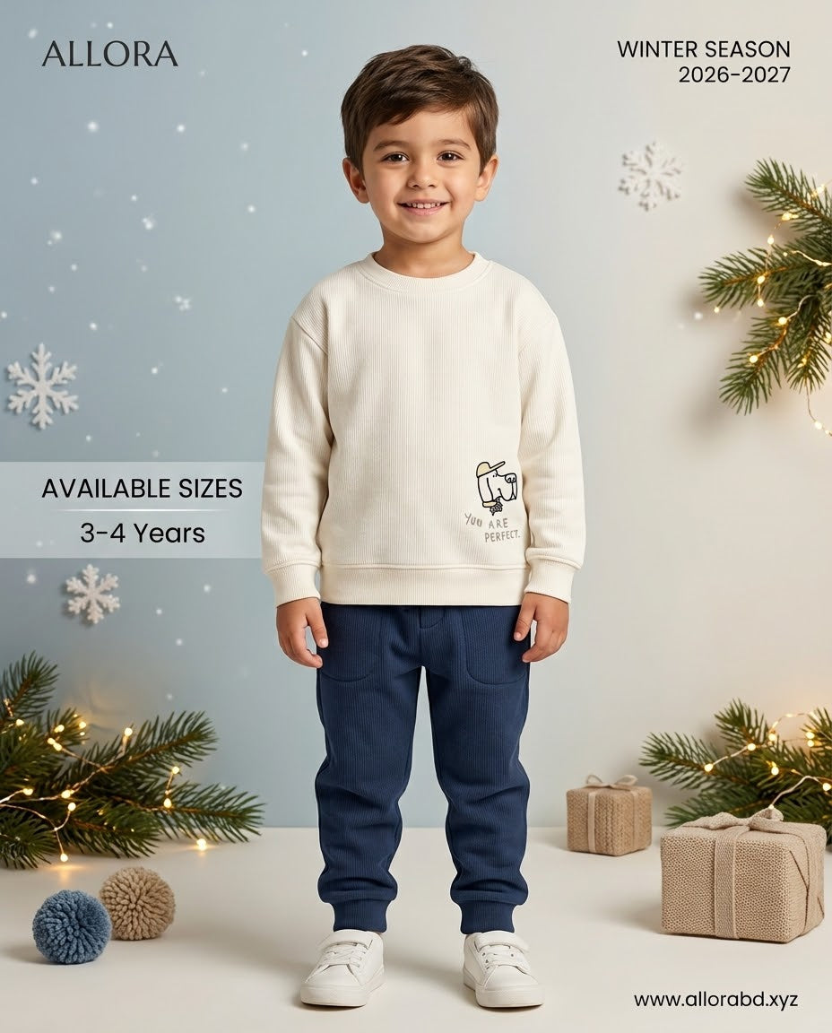 3-4 Years LC WAIKIKI BOYS’ SWEATSHIRT & TROUSER SET —Beige Available In Stock