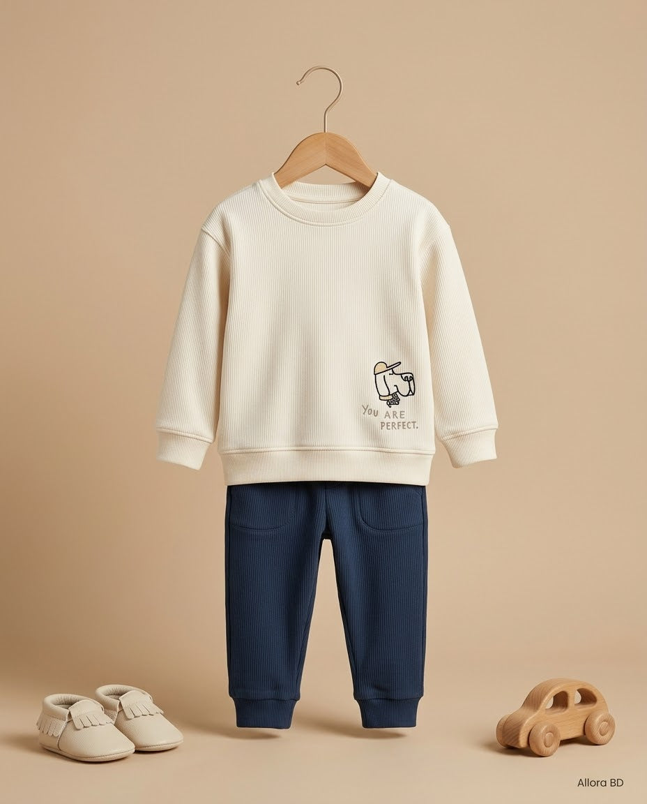 3-4 Years LC WAIKIKI BOYS’ SWEATSHIRT & TROUSER SET —Beige Available In Stock
