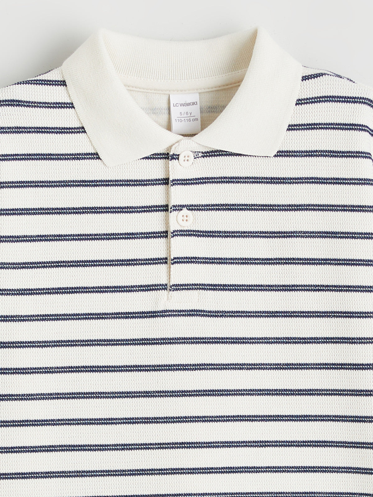 5-6 Years LCW Kids Polo Neck Striped Boys' Sweatshirt- Available in stock