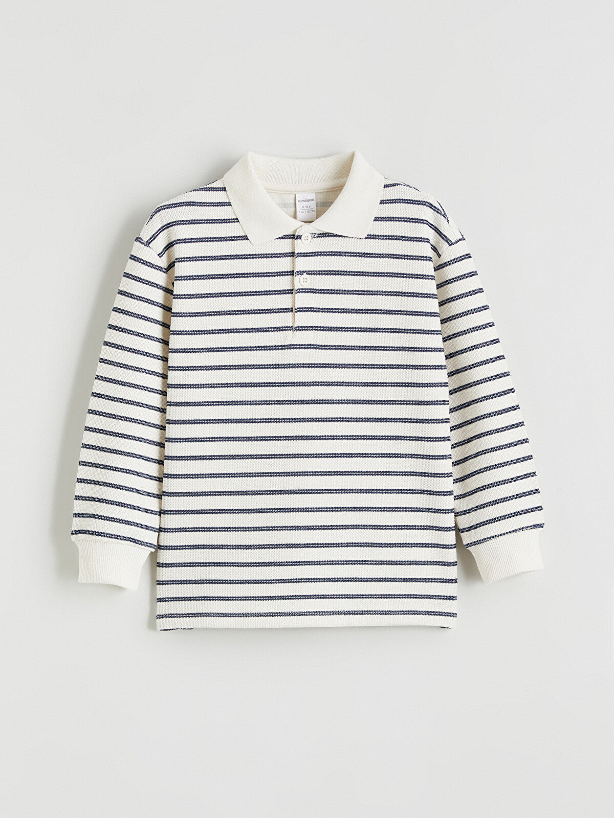 5-6 Years LCW Kids Polo Neck Striped Boys' Sweatshirt- Available in stock