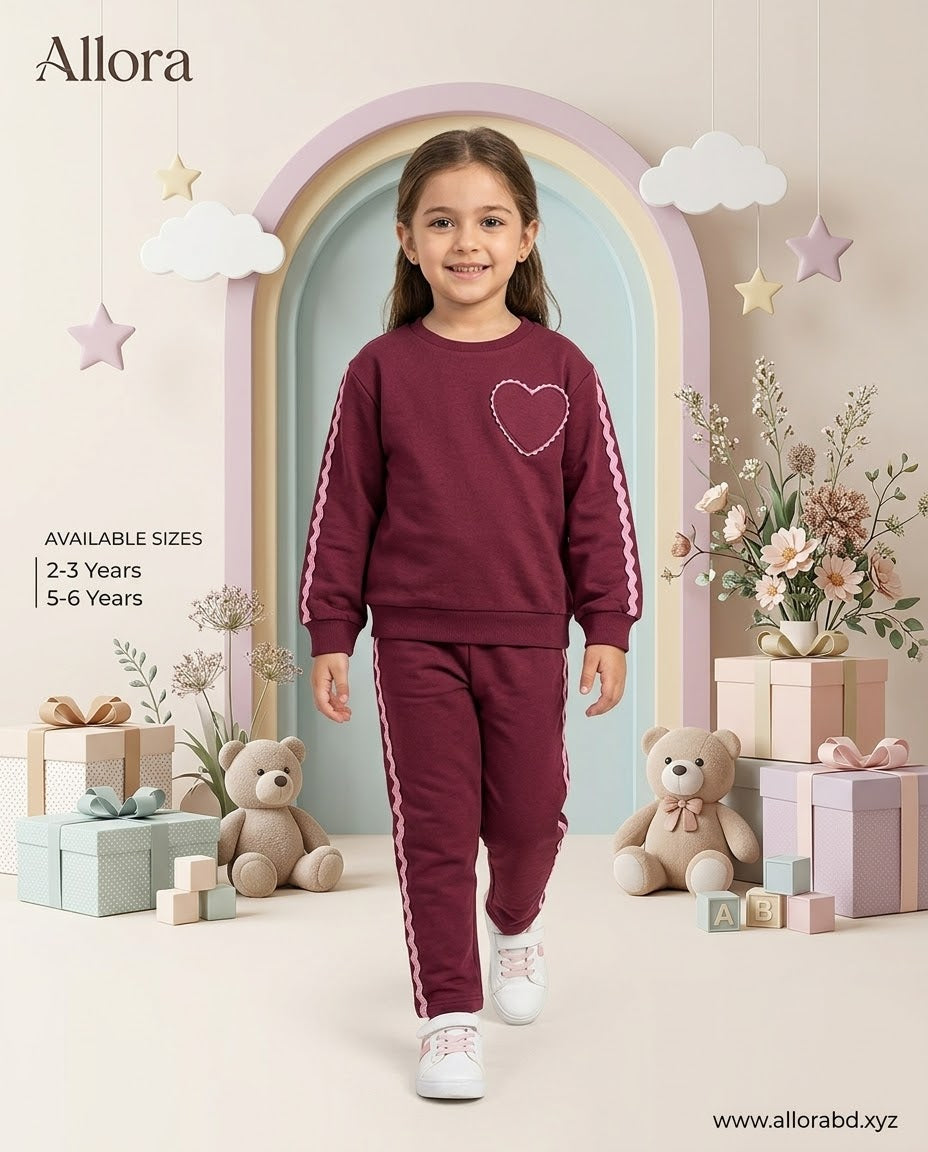 2-3/5-6 Years LCW kids Printed Sweatshirt & Trouser Set for Girls Available in stock