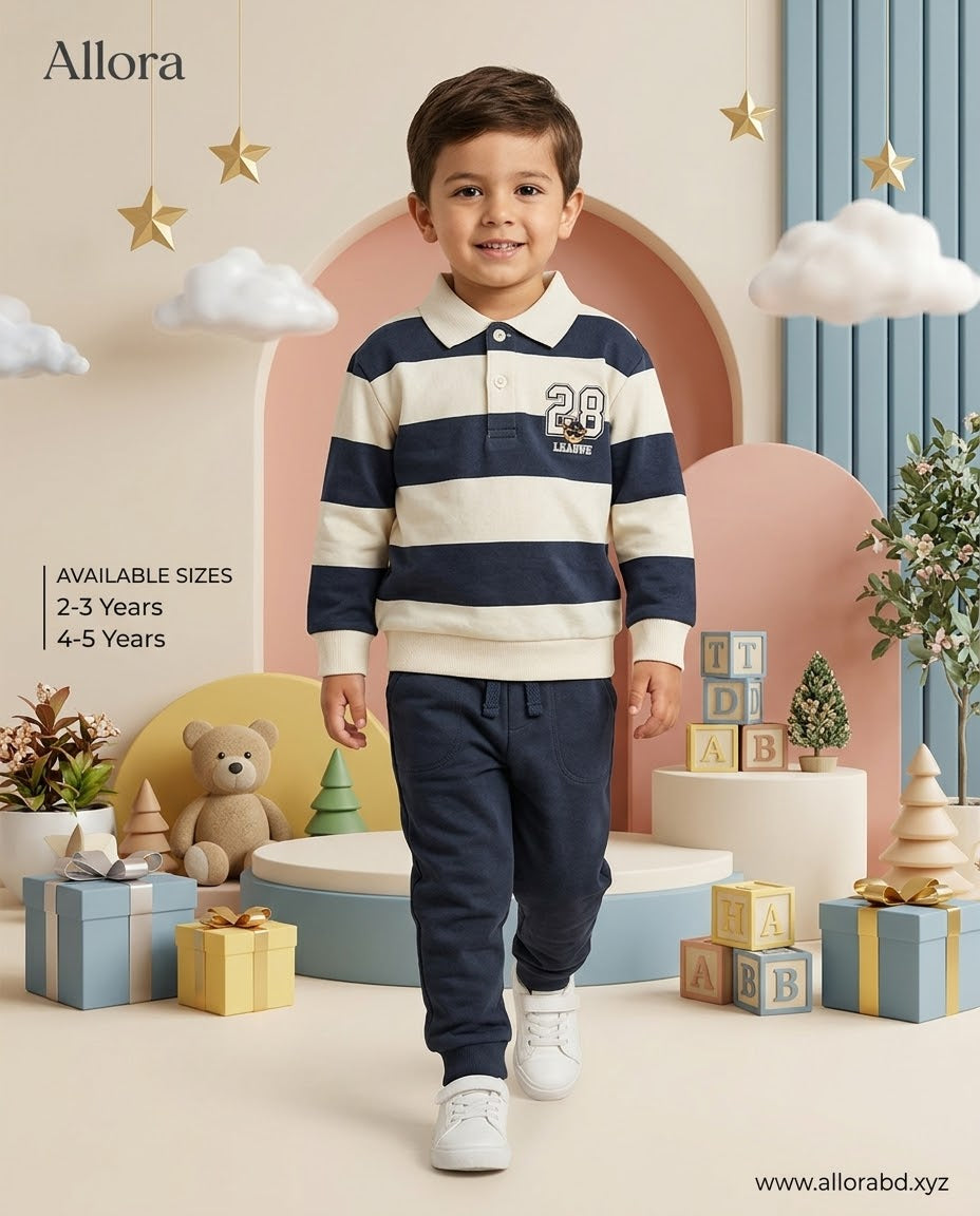 2-3/4-5 Years LCW kids Printed Sweatshirt & Trouser Set for Boys' Available in stock