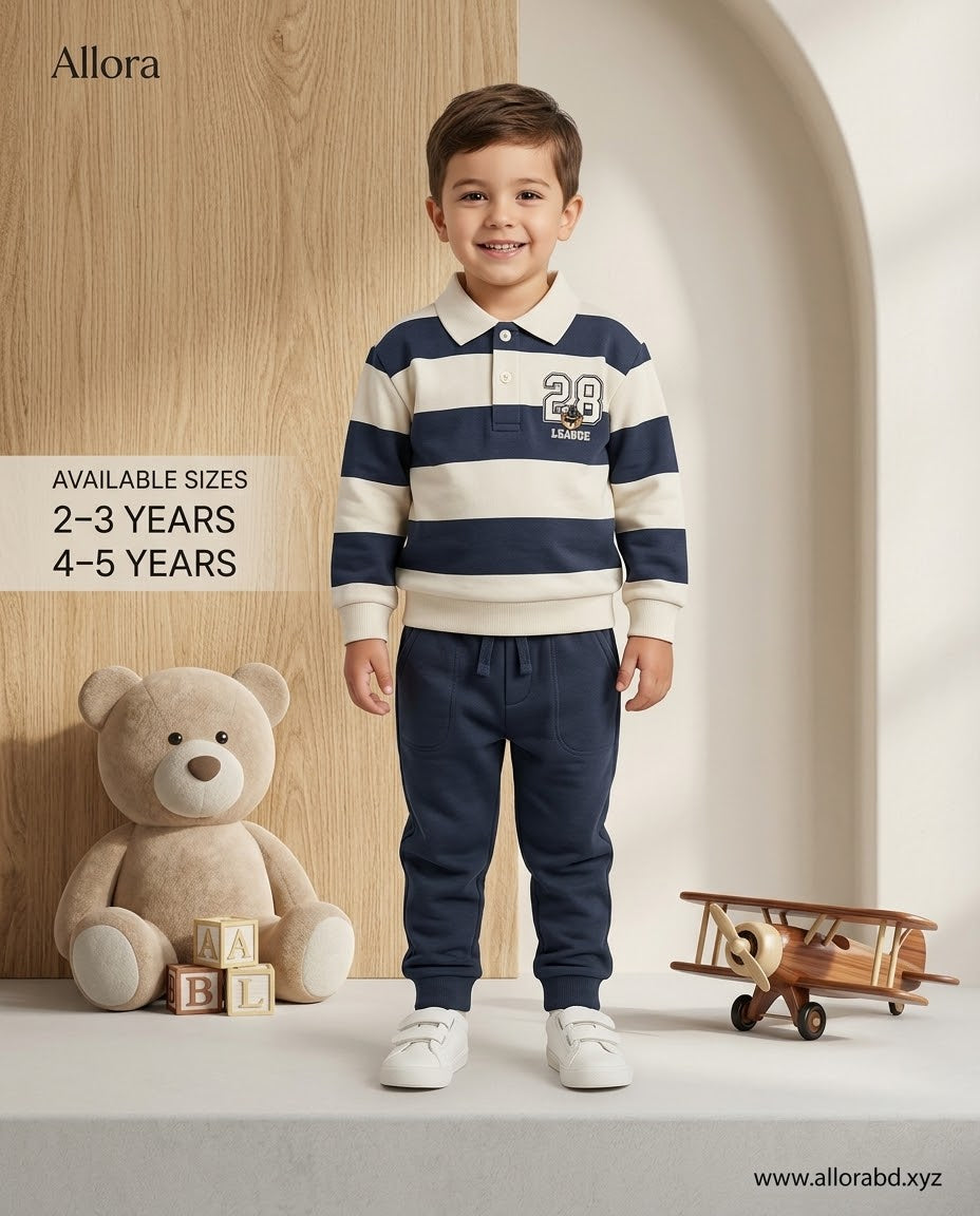 2-3/4-5 Years LCW kids Printed Sweatshirt & Trouser Set for Boys' Available in stock