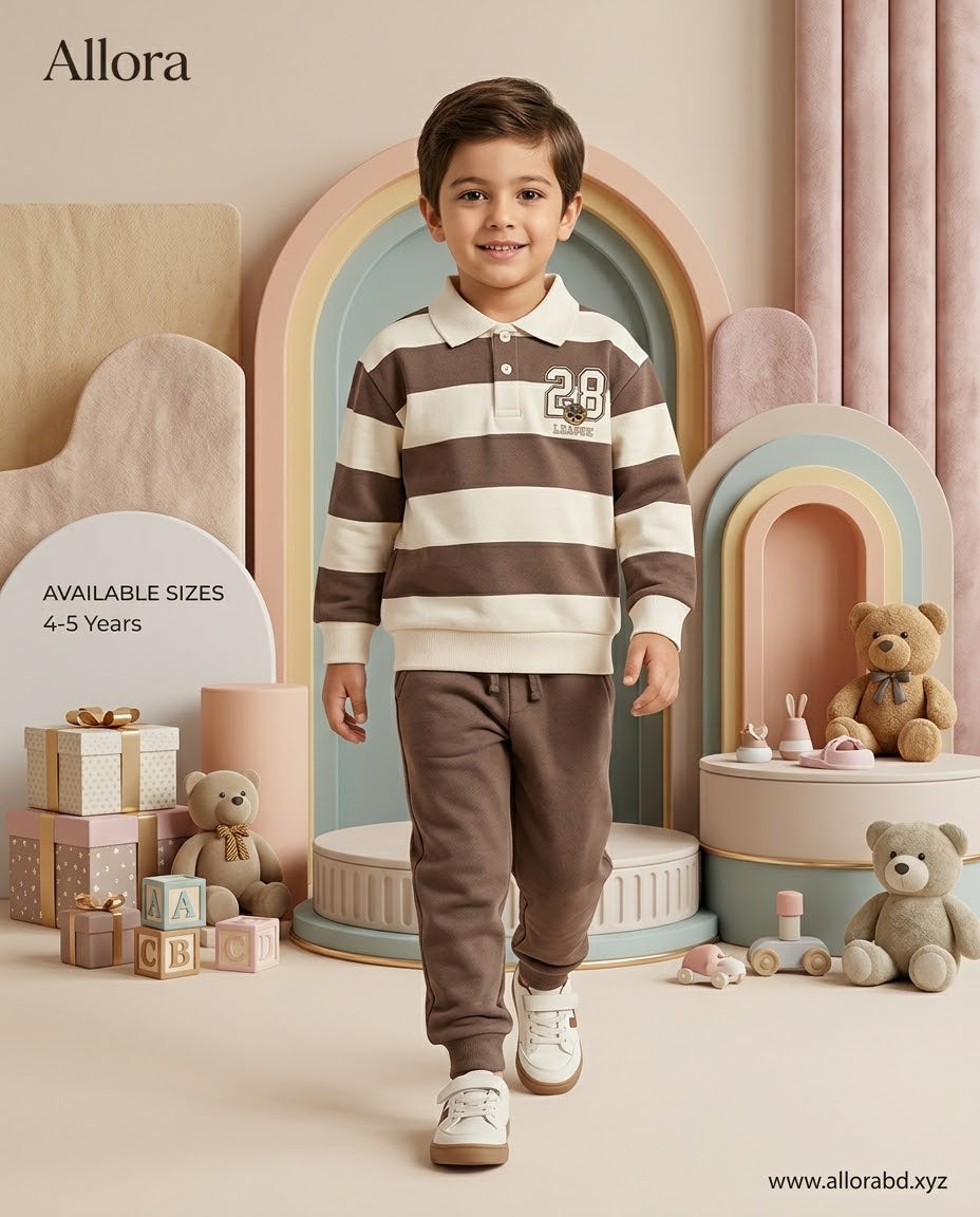 4-5 Years LCW kids Printed Sweatshirt & Trouser Set for Boys' Available in stock
