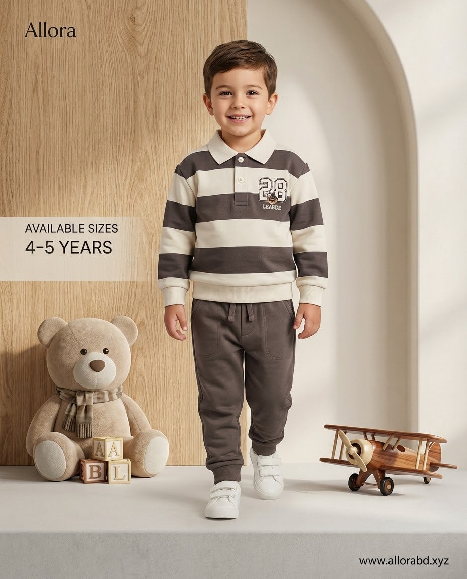 4-5 Years LCW kids Printed Sweatshirt & Trouser Set for Boys' Available in stock