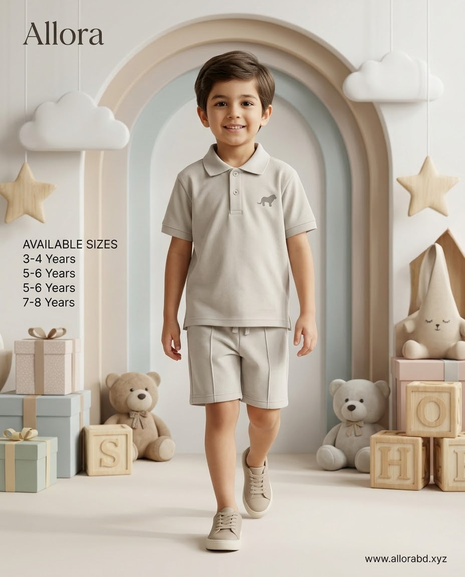 3-8 Years LCW Kids Polo Neck Boys' T-shirt And Shorts 2 Pack for Boys' Available in stock