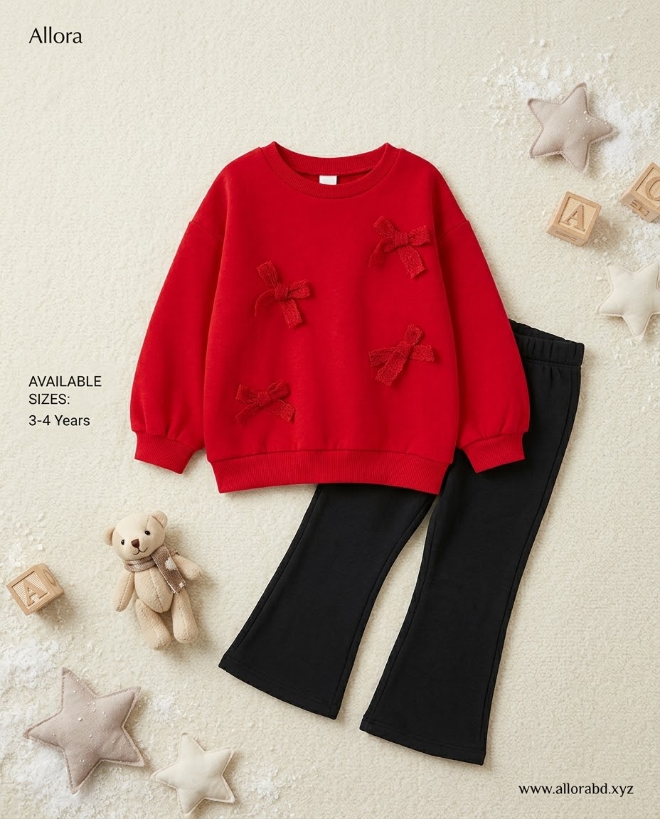 3-4 /5-6 Years LCW kids Printed Sweatshirt & Trouser Set for Girls' Available in stock