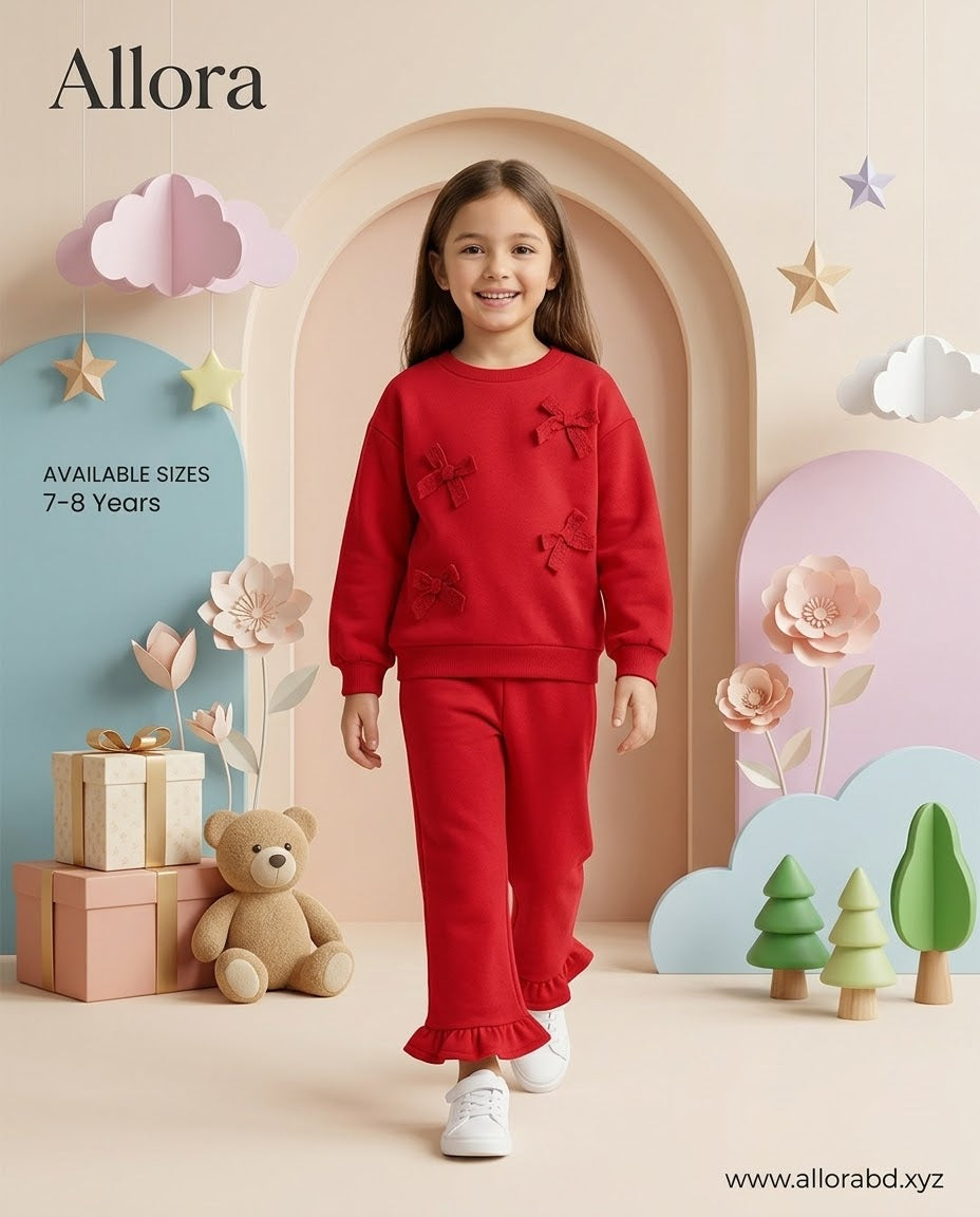 7-8 Years LCW kids Printed Sweatshirt & Trouser Set for Girls' Available in stock