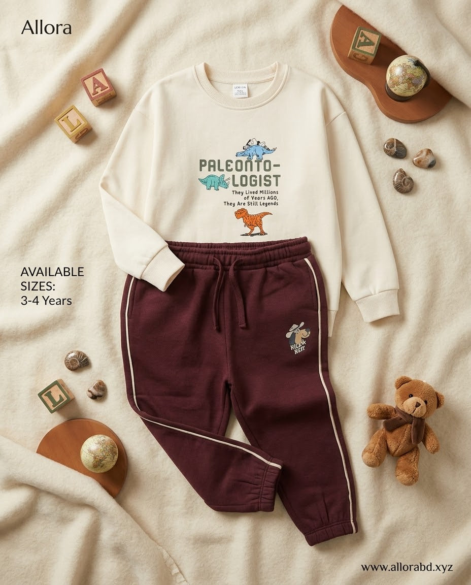 3-4 Years LCwaikiki kids Printed Sweatshirt & Trouser Set for Boys' Available in stock