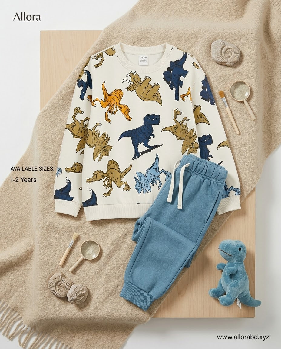 1-2 Years LCwaikiki kids Printed Sweatshirt & Trouser Set for Boys' Available in stock