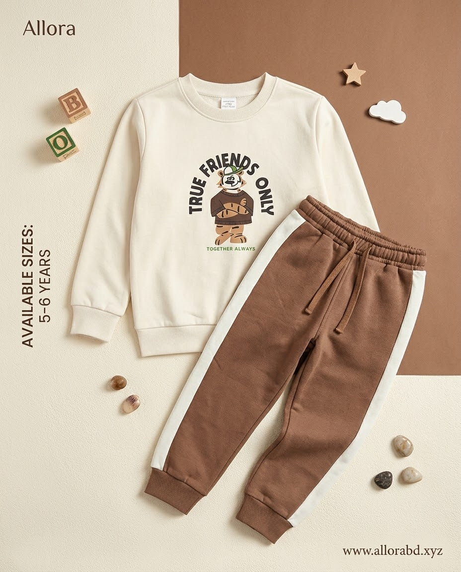 5-6 Years LCwaikiki kids Printed Sweatshirt & Trouser Set for Boys' Available in stock