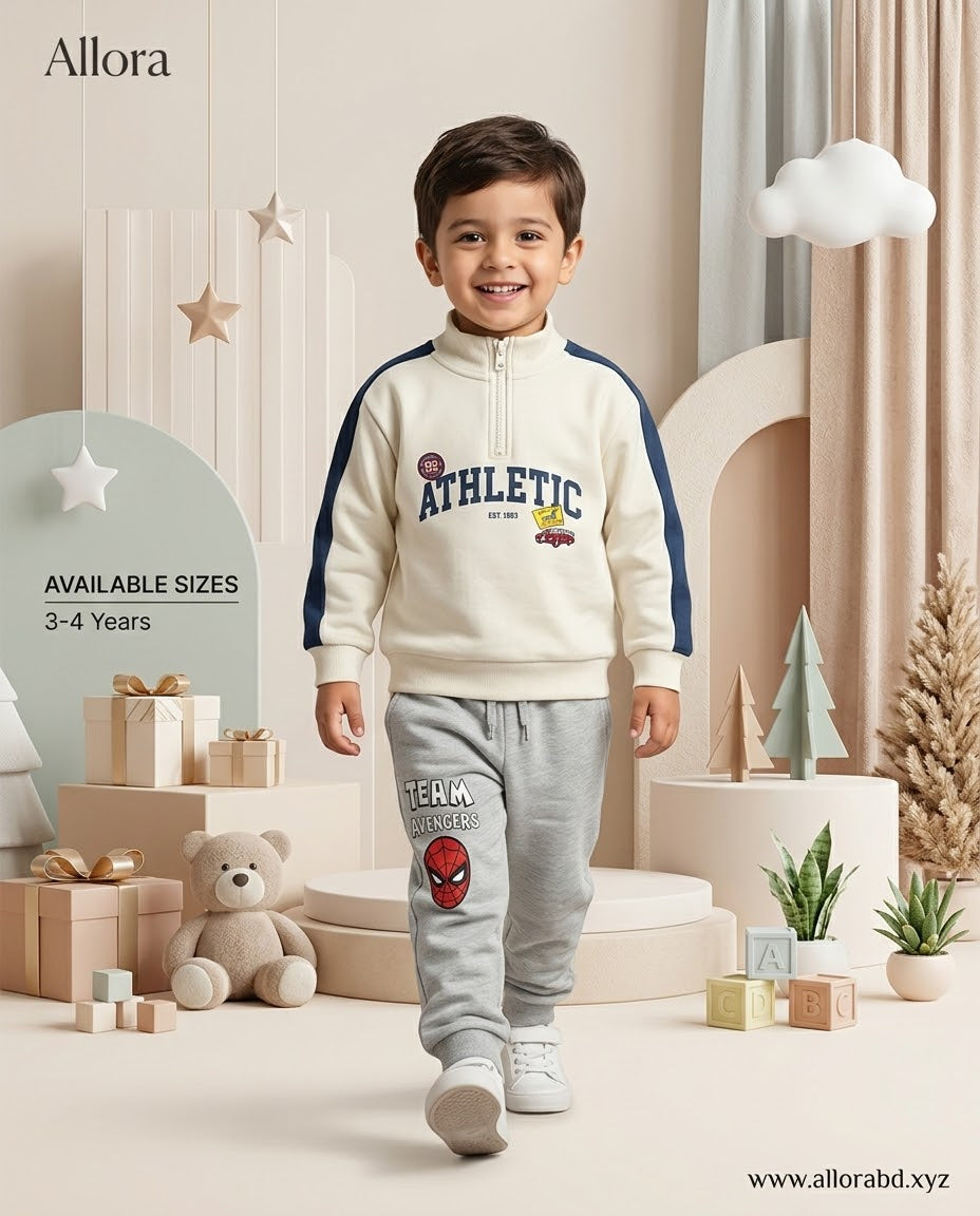 3-4 Years LCwaikiki kids Printed Sweatshirt & Trouser Set for Boys' Available in stock