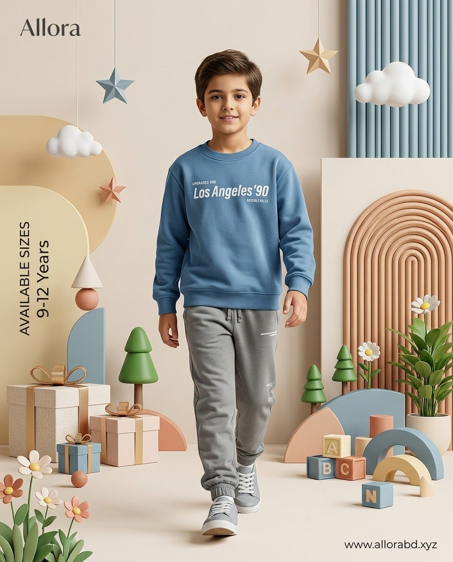 9-12Years LCwaikiki Boy Printed Sweatshirt & Trouser Set for Boys' Available in stock