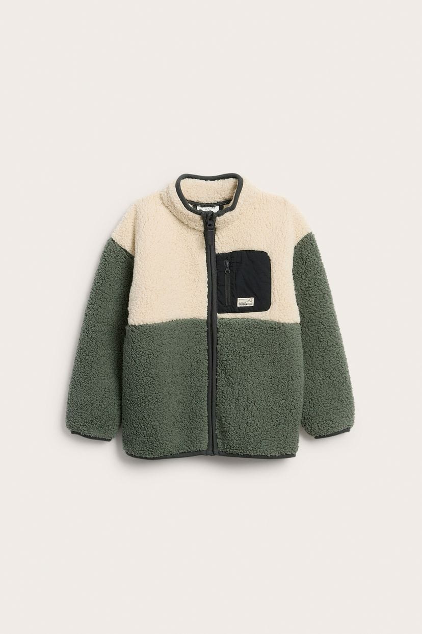 1.5-6 Years Pilé jacket with chest pocket Available in stock