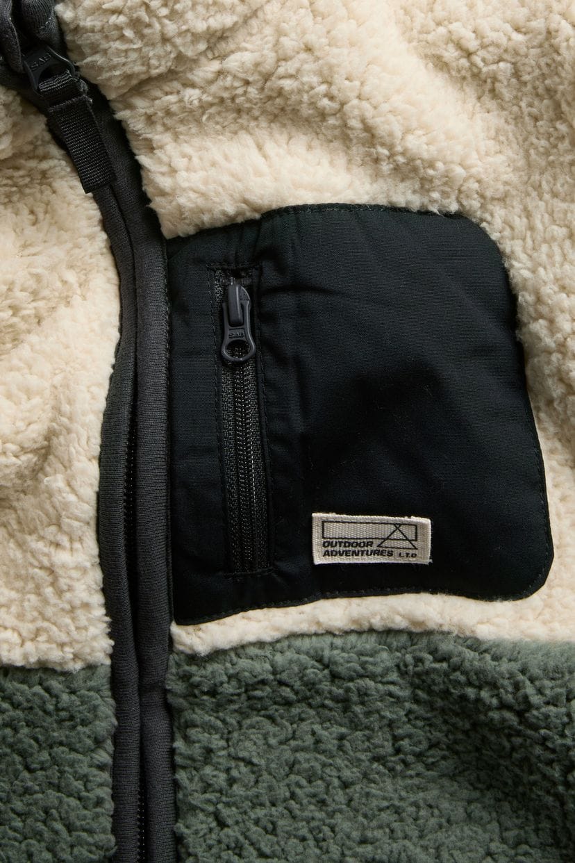 1.5-6 Years Pilé jacket with chest pocket Available in stock