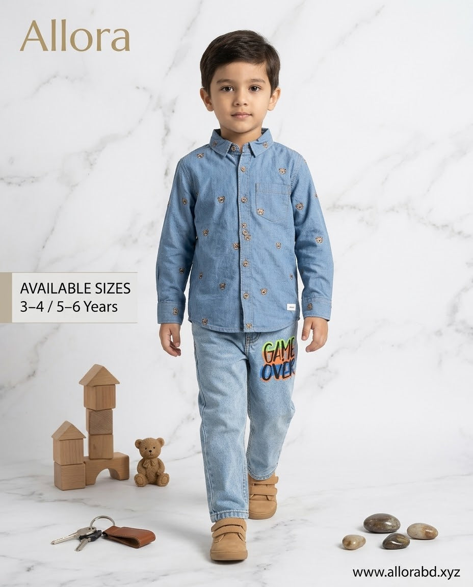 3-4/5-6 Years Imported Shirt & Pant set for boys' Available In Stock