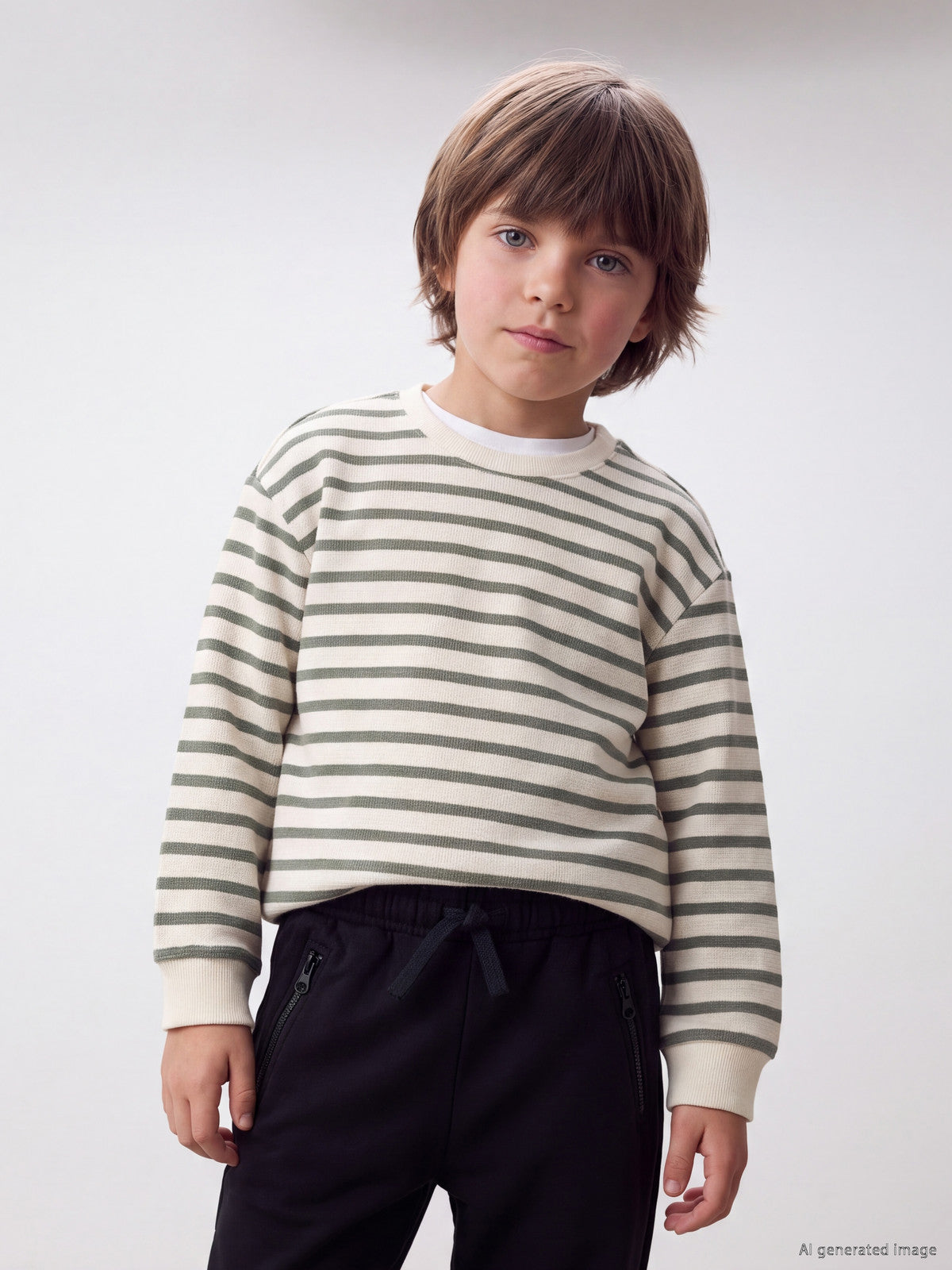 3-4 Years LCW Kids Atriped Boys' Thick Sweatshirt Available in stock