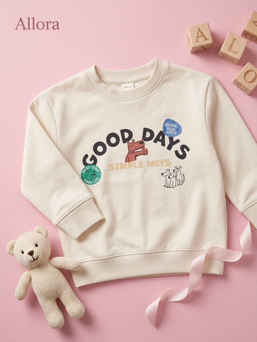 3-4 Years LCW Kids Printed Boys' Thick Sweatshirt Available in stock