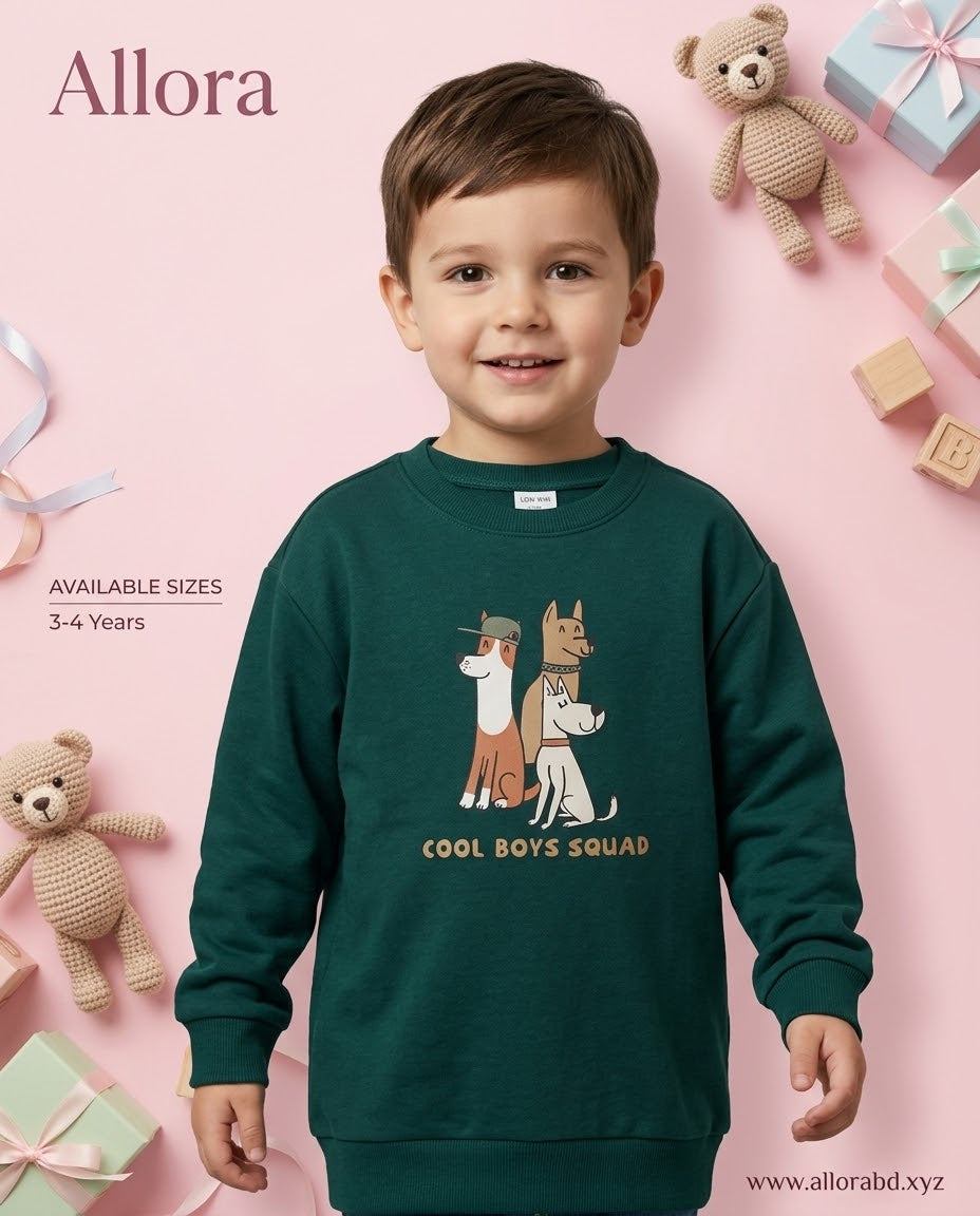 3-4 Years LCW Kids Printed Boys' Thick Sweatshirt Available in stock