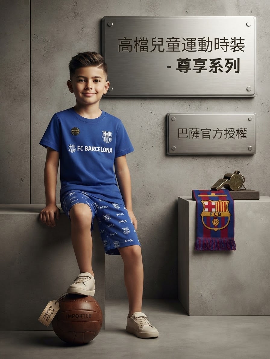 China Imported  FC Barcelona Printedb 2-piece Summer Set  (7/8/13/14Years)Available in stock