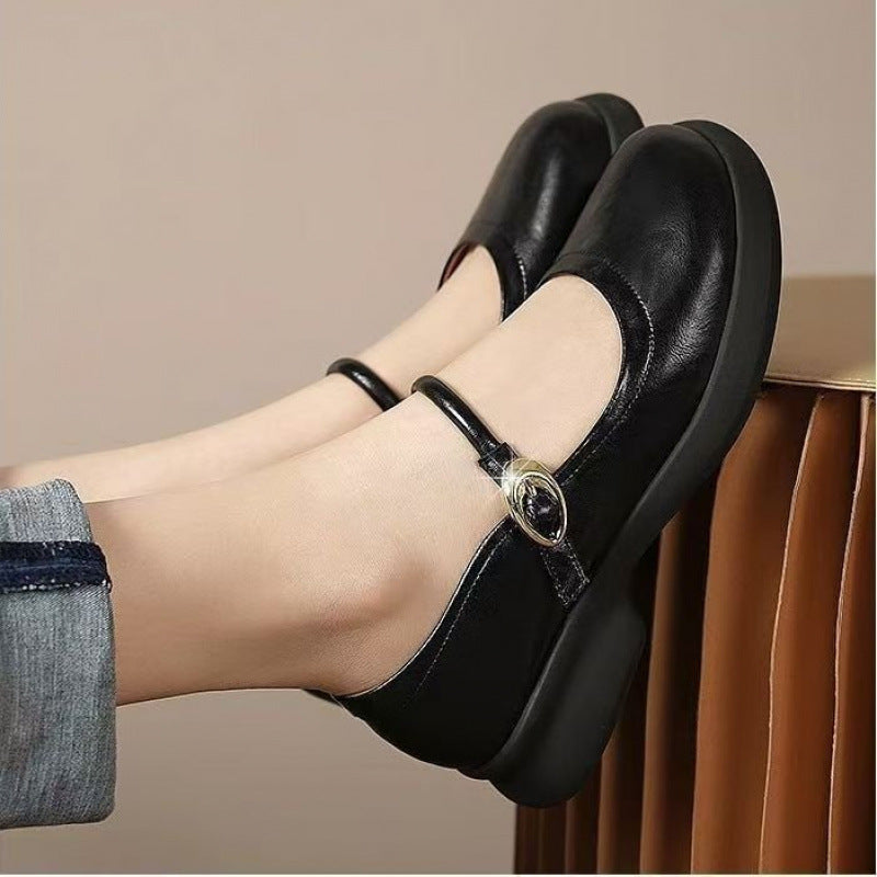 Flat Fairy Style One-suit Skirt Cheongsam Leather Shoes