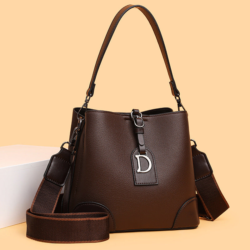 Women's Contrast Color Bucket Bag Shoulder Bag Crossbody Bag