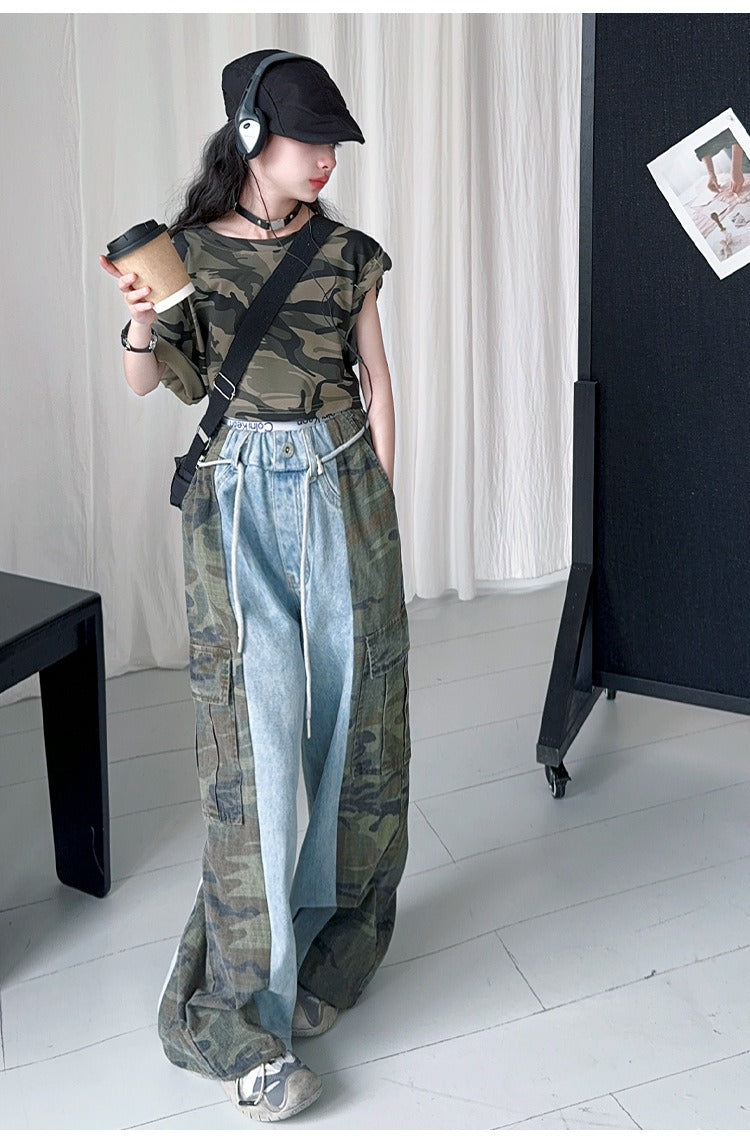 Street Dance Style Functional Wide-leg Sports Pants (Only Pant)