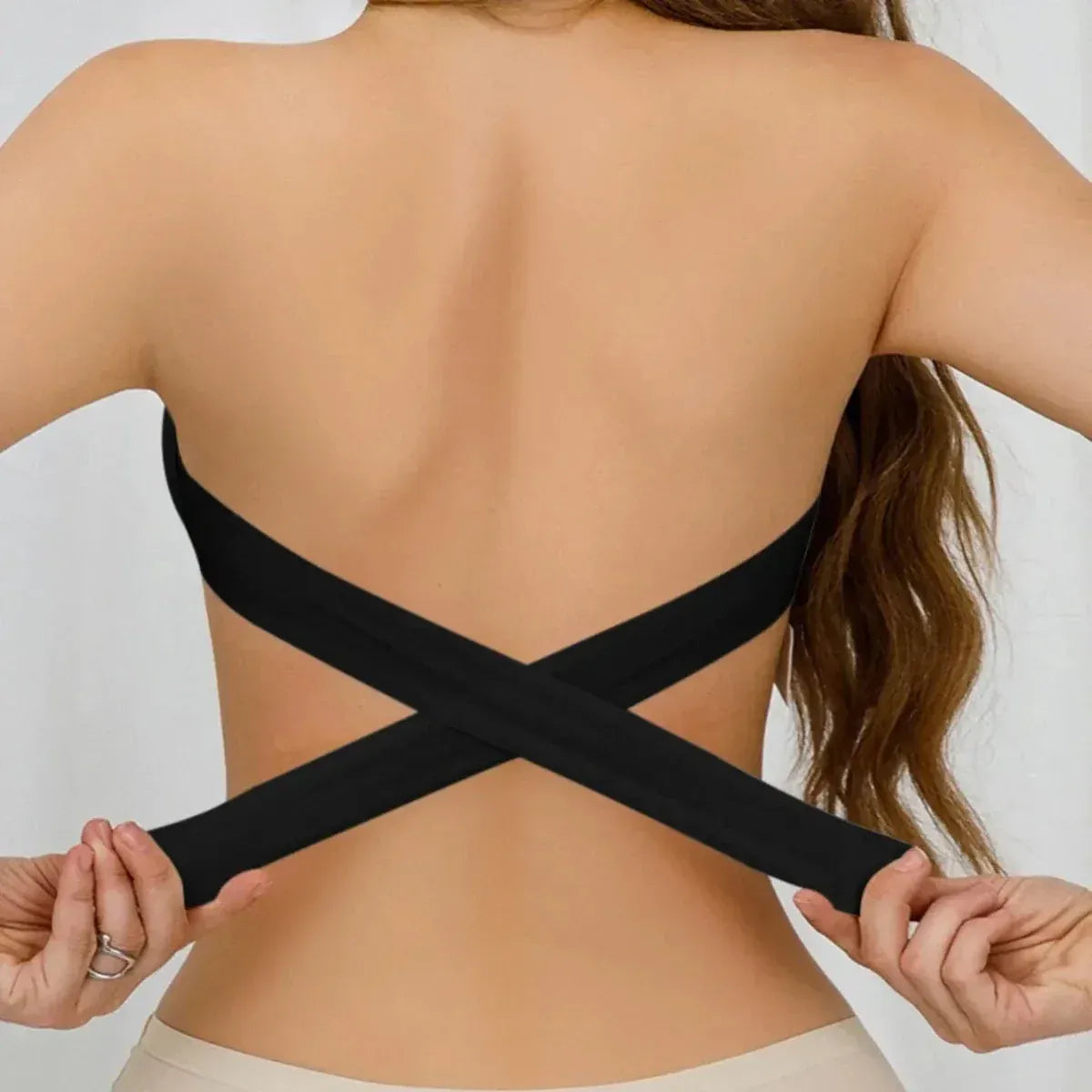 Women's strapless Imported bra cross side buckle underwear