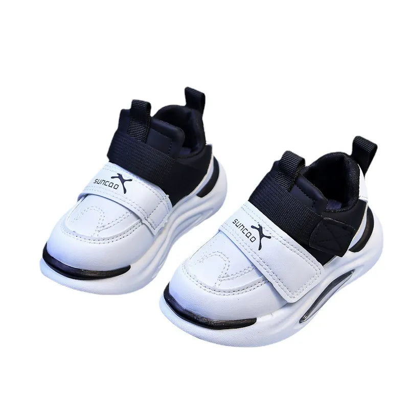 Children's Sports Shoes 2026 Korean Version Spring Leather Soft-Soled Dad Shoes