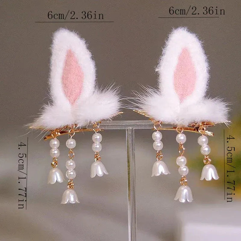 Children's Hairball Little Rabbit Hair Clip Hanfu Headwear Ancient Style Costume Hairball Pair Clip