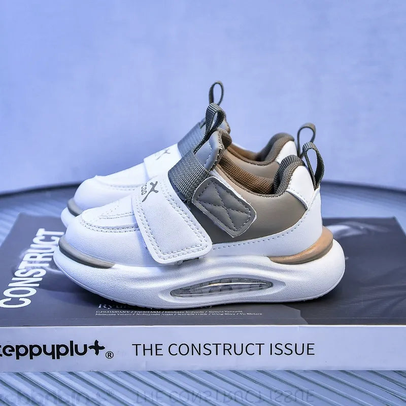 Children's Sports Shoes 2026 Korean Version Spring Leather Soft-Soled Dad Shoes