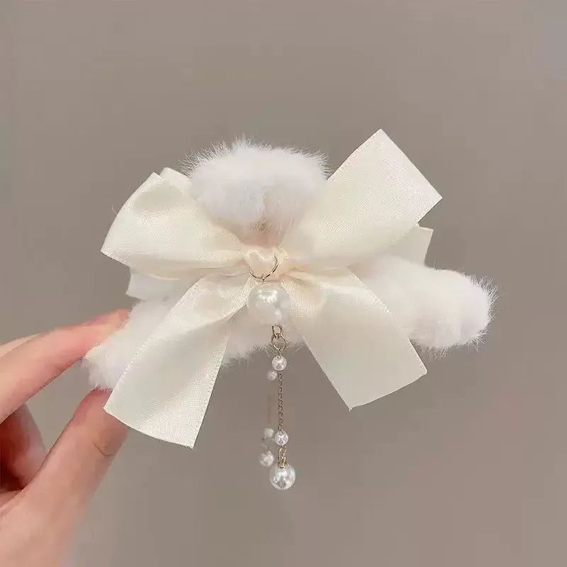 Hair Claw Headwear Women Fashion Faux Fur Hair Clip Acrylic Large Hair Claw Korea For Girl Winter Crab Barrette Hair Accessories