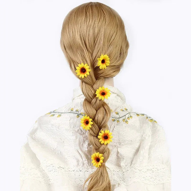 Girl Hair Clips Daisy and Sunflower Designs Mixed Color Polyester Flower  Daily Casual Wear Hairpin