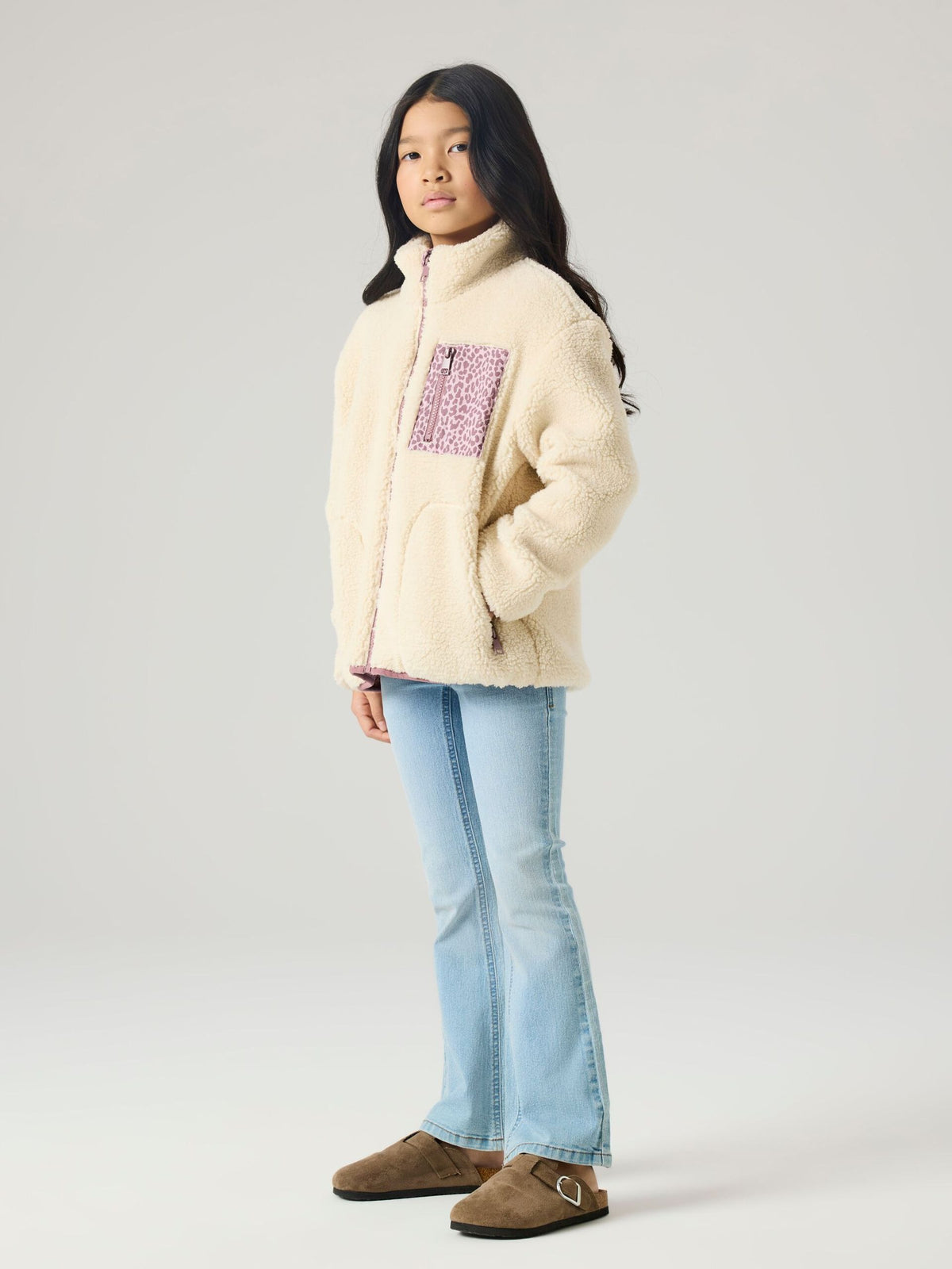 name it kids  LEOPARD TEDDY JACKET (6/7/8 years) -Available in Stock