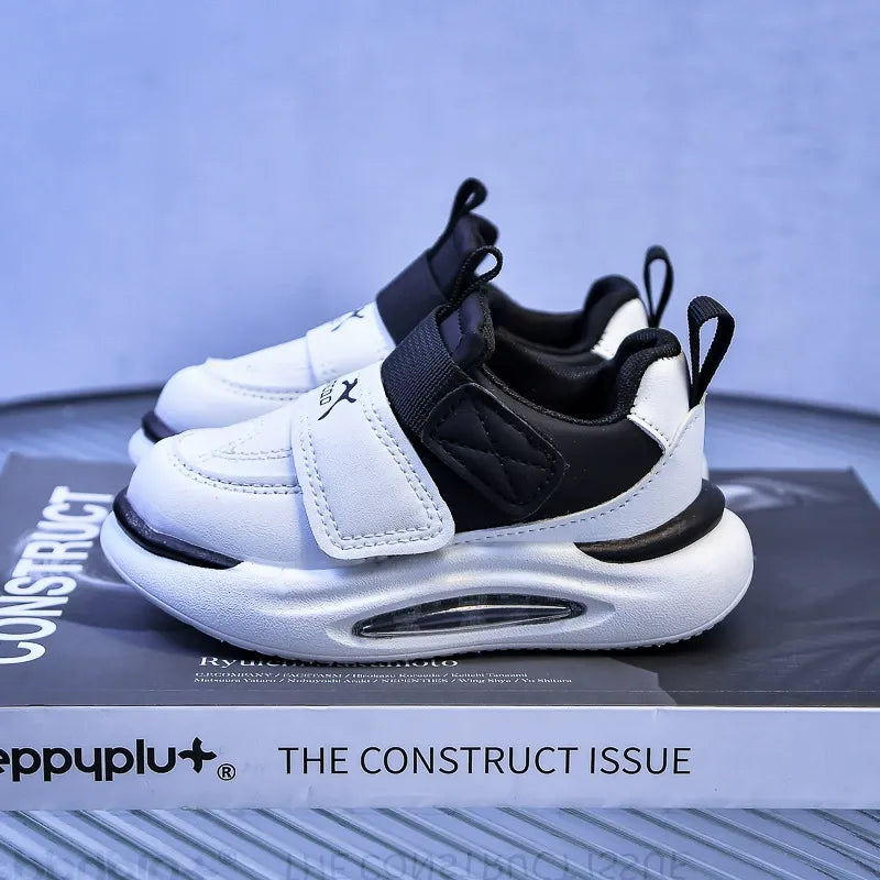 Children's Sports Shoes 2026 Korean Version Spring Leather Soft-Soled Dad Shoes