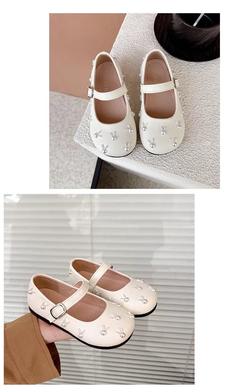 Child Princess Leather Shoe Four Seasons New Korean Edition Child FlatShoe  Glitter Girl Anti slip Versatile Le FuShoe