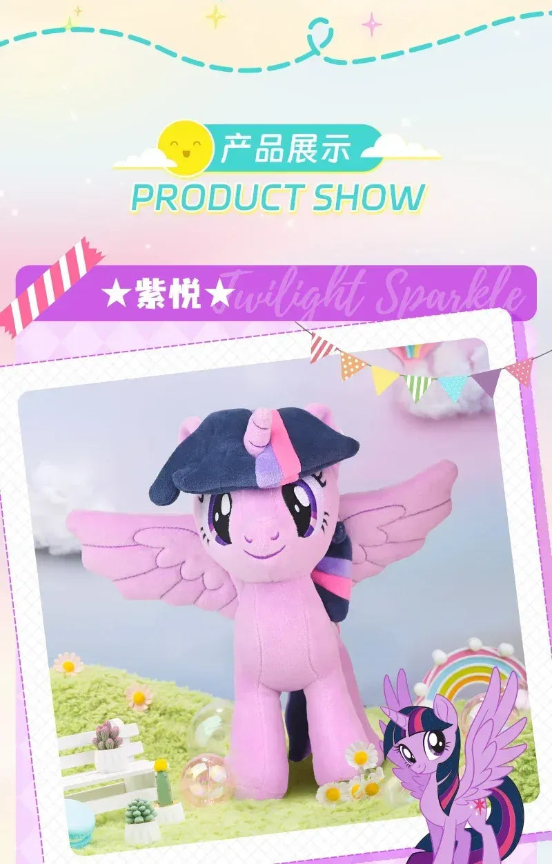 New My Little Pony Plush Toys Twilight Sparkle Pinkie Pie Rarity Fluttershy Applejack Rainbow Dash Stuffed Doll Kid Xmas Gift