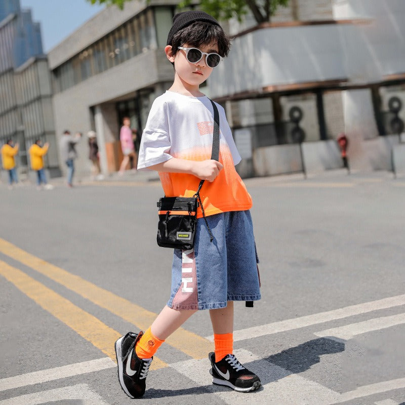 New Children's Summer Tide Clothes Handsome Boy Short Sleeves