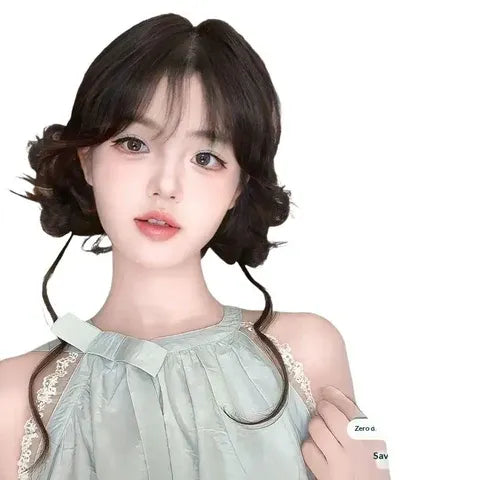 Messy Bun Hair Piece Tousled Updo With Tendrils Hair Bun Extensions Wavy Curly Hair For Women