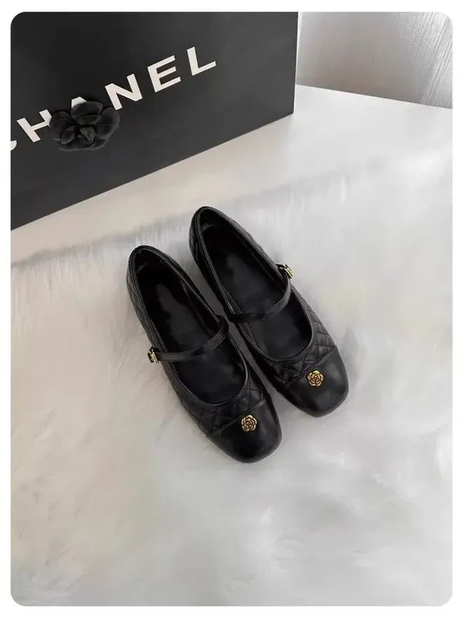 Spring and Autumn temperament commuting shallow mouth single shoe square toe Mary Zhen single shoe women