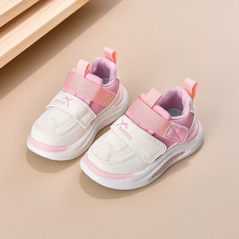 Children's Sports Shoes 2026 Korean Version Spring Leather Soft-Soled Dad Shoes
