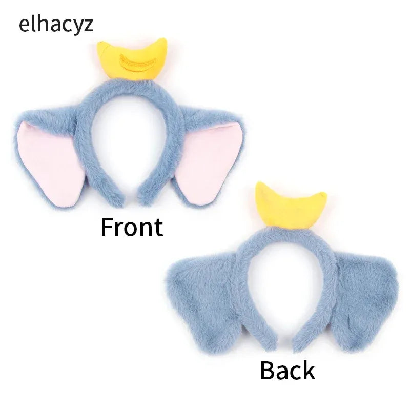 Mickey Mouse Disney Fashion Women Bow Bear Ear Plush Hair Band Cartoon Headband Female Sweet Cute Girls Hairband Hair Accessorie